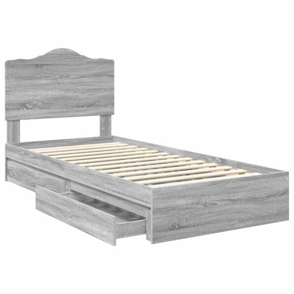 vidaXL Úložná posteľ Sivý Sonoma 90 x 200 cm Kompozitné drevo – Obrázok 5