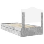 vidaXL Úložná posteľ Betónová šedá 90 x 190 cm Kompozitné drevo – Obrázok 10