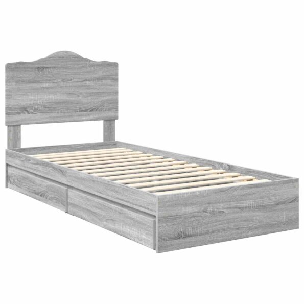 vidaXL Úložná posteľ Sivý Sonoma 90 x 190 cm Kompozitné drevo – Obrázok 4