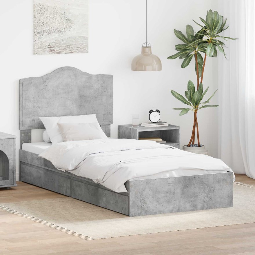 3413558_1.jpg vidaXL Úložná posteľ Betónová šedá 70 x 190 cm Kompozitné drevo – Obrázok 1