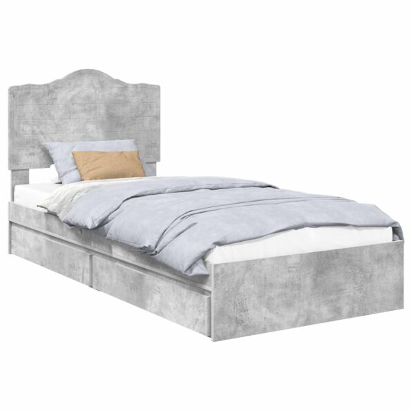 vidaXL Úložná posteľ Betónová šedá 70 x 190 cm Kompozitné drevo – Obrázok 2