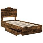 vidaXL Úložná posteľ Dymová dub 70 x 190 cm Kompozitné drevo – Obrázok 5