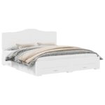 vidaXL Rám postele s čelnou doskou Biela 200 x 200 cm Kompozitné drevo – Obrázok 2