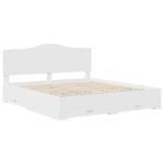 vidaXL Rám postele s čelnou doskou Biela 200 x 200 cm Kompozitné drevo – Obrázok 4