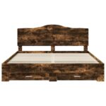 vidaXL Rám postele Dymová dub 200 x 200 cm Kompozitné drevo – Obrázok 8