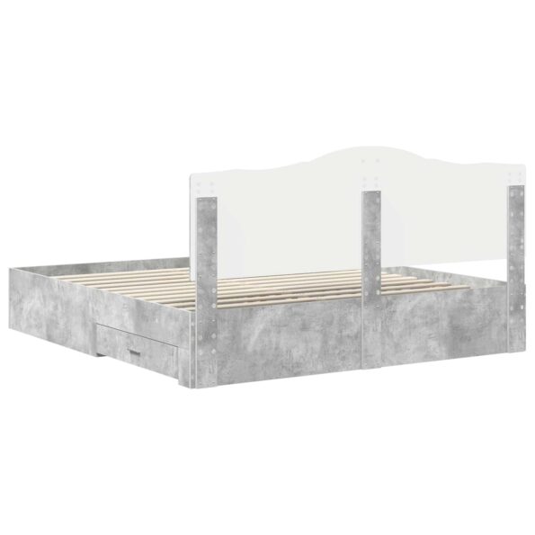 vidaXL Rám postele Betónová šedá 180 x 200 cm Kompozitné drevo – Obrázok 10