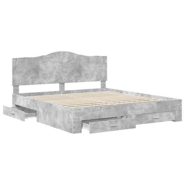 vidaXL Rám postele Betónová šedá 180 x 200 cm Kompozitné drevo – Obrázok 5