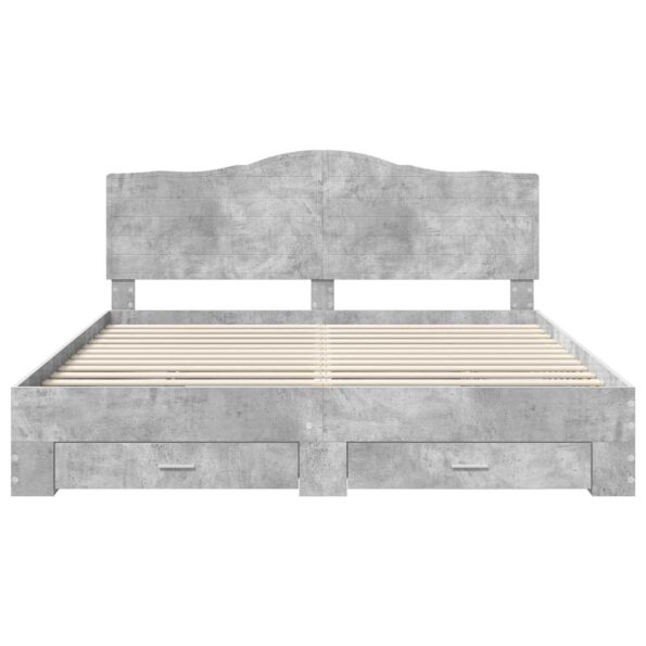 vidaXL Rám postele Betónová šedá 180 x 200 cm Kompozitné drevo – Obrázok 8