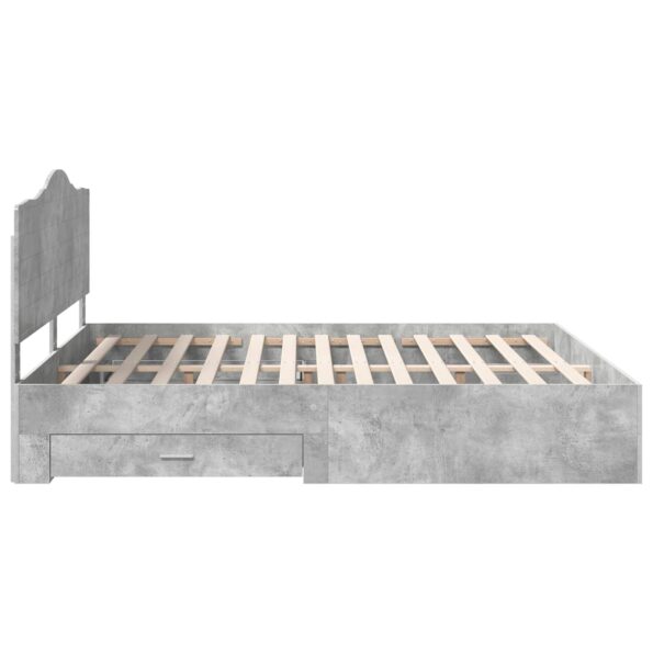 vidaXL Rám postele Betónová šedá 180 x 200 cm Kompozitné drevo – Obrázok 9