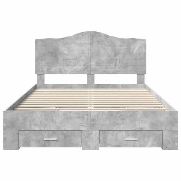 vidaXL Rám postele Betónová šedá 160 x 200 cm Kompozitné drevo – Obrázok 8