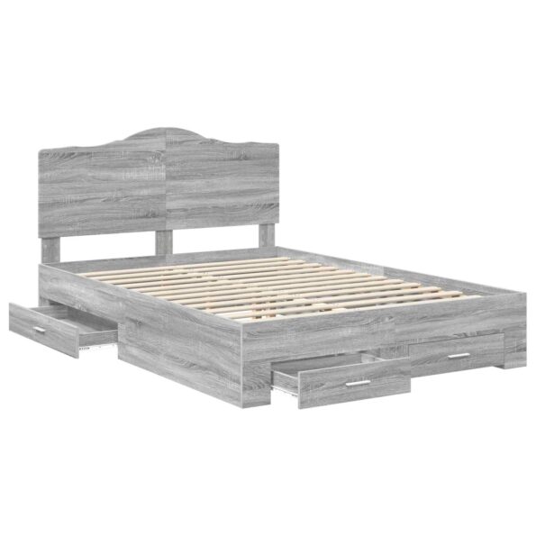 vidaXL Rám postele Sivý Sonoma 160 x 200 cm Kompozitné drevo – Obrázok 5