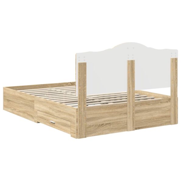 vidaXL Rám postele Sonoma dub 150 x 200 cm Kompozitné drevo – Obrázok 10