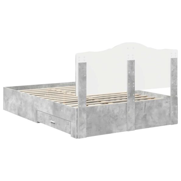 vidaXL Rám postele Betónová šedá 150 x 200 cm Kompozitné drevo – Obrázok 10