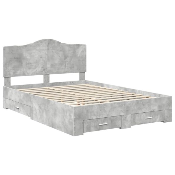 vidaXL Rám postele Betónová šedá 150 x 200 cm Kompozitné drevo – Obrázok 4