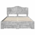 vidaXL Rám postele Betónová šedá 150 x 200 cm Kompozitné drevo – Obrázok 8
