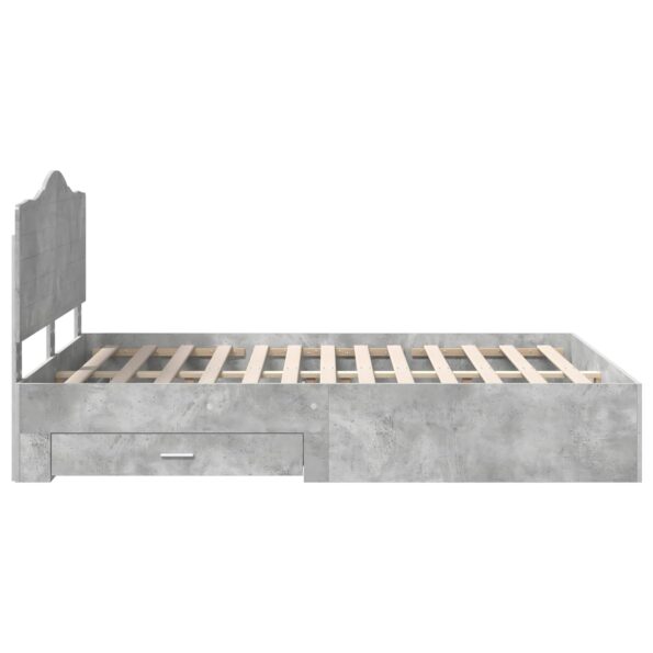 vidaXL Rám postele Betónová šedá 150 x 200 cm Kompozitné drevo – Obrázok 9