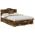 vidaXL Rám postele Dymová dub 150 x 200 cm Kompozitné drevo – Obrázok 2