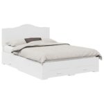vidaXL Rám postele s čelnou doskou Biela 140 x 200 cm Kompozitné drevo – Obrázok 2