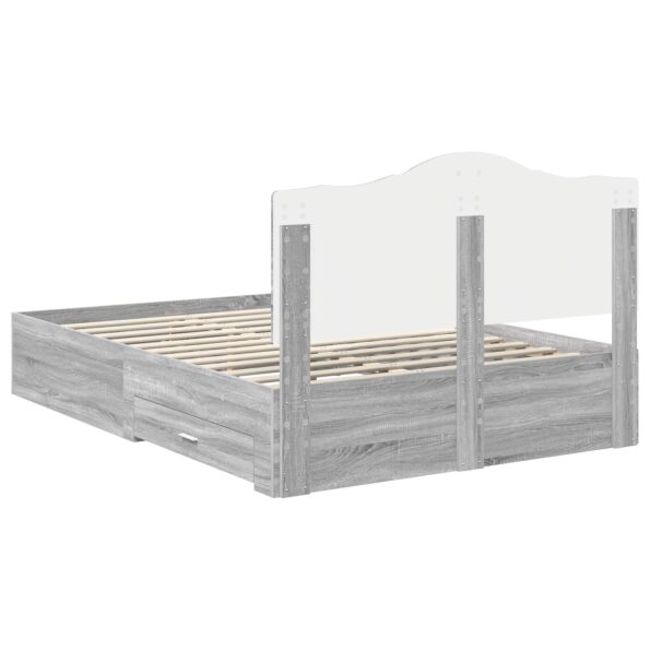 vidaXL Rám postele Sivý Sonoma 140 x 190 cm Kompozitné drevo – Obrázok 10