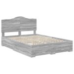 vidaXL Rám postele Sivý Sonoma 140 x 190 cm Kompozitné drevo – Obrázok 4