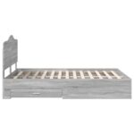vidaXL Rám postele Sivý Sonoma 140 x 190 cm Kompozitné drevo – Obrázok 9