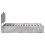 vidaXL Rám postele Betónová šedá 135 x 190 cm Kompozitné drevo – Obrázok 9