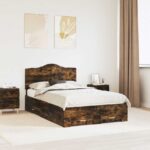 vidaXL Rám postele Dymová dub 135 x 190 cm Kompozitné drevo