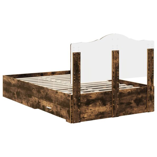 vidaXL Rám postele Dymová dub 135 x 190 cm Kompozitné drevo – Obrázok 10