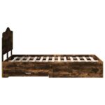 vidaXL Rám postele Dymová dub 135 x 190 cm Kompozitné drevo – Obrázok 9