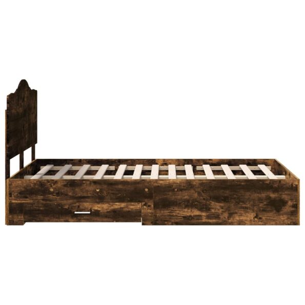 vidaXL Rám postele Dymová dub 135 x 190 cm Kompozitné drevo – Obrázok 9
