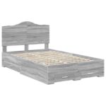 vidaXL Rám postele Sivý Sonoma 135 x 190 cm Kompozitné drevo – Obrázok 4