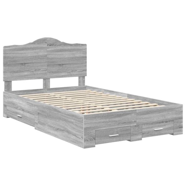 vidaXL Rám postele Sivý Sonoma 120 x 200 cm Kompozitné drevo – Obrázok 4