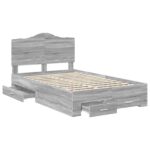 vidaXL Rám postele Sivý Sonoma 120 x 200 cm Kompozitné drevo – Obrázok 5
