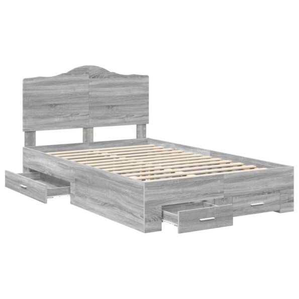 vidaXL Rám postele Sivý Sonoma 120 x 200 cm Kompozitné drevo – Obrázok 5