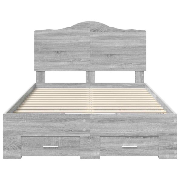 vidaXL Rám postele Sivý Sonoma 120 x 200 cm Kompozitné drevo – Obrázok 8