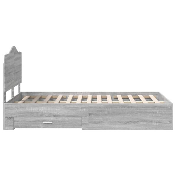 vidaXL Rám postele Sivý Sonoma 120 x 200 cm Kompozitné drevo – Obrázok 9