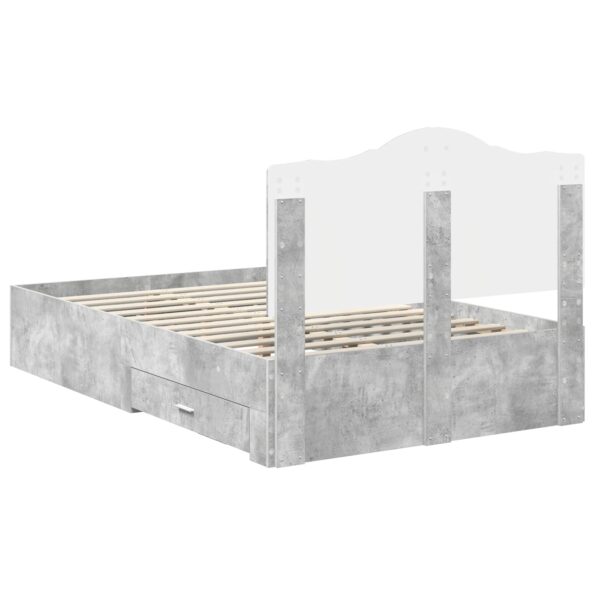 vidaXL Rám postele Betónová šedá 120 x 190 cm Kompozitné drevo – Obrázok 10