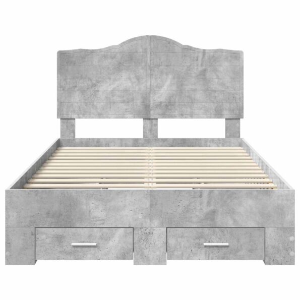 vidaXL Rám postele Betónová šedá 120 x 190 cm Kompozitné drevo – Obrázok 8