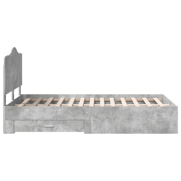 vidaXL Rám postele Betónová šedá 120 x 190 cm Kompozitné drevo – Obrázok 9