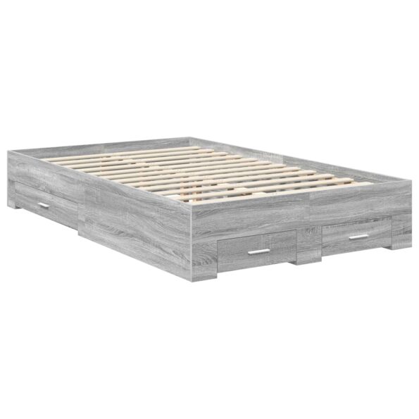 vidaXL Rám postele Sivý Sonoma 120 x 190 cm Kompozitné drevo – Obrázok 6