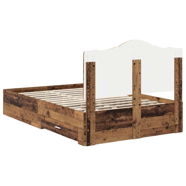 vidaXL Rám postele Staré drevo 120 x 190 cm Kompozitné drevo – Obrázok 10