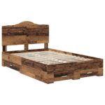 vidaXL Rám postele Staré drevo 120 x 190 cm Kompozitné drevo – Obrázok 4