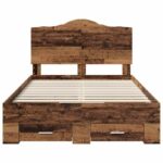vidaXL Rám postele Staré drevo 120 x 190 cm Kompozitné drevo – Obrázok 8