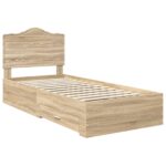 vidaXL Rám postele Sonoma dub 100 x 200 cm Kompozitné drevo – Obrázok 4