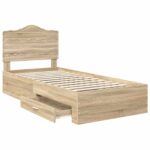 vidaXL Rám postele Sonoma dub 100 x 200 cm Kompozitné drevo – Obrázok 5