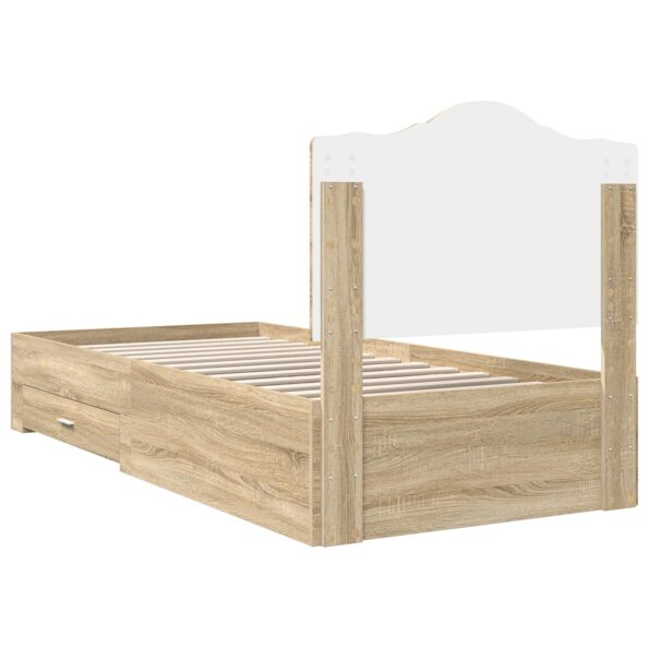 vidaXL Rám postele Sonoma dub 100 x 200 cm Kompozitné drevo – Obrázok 9