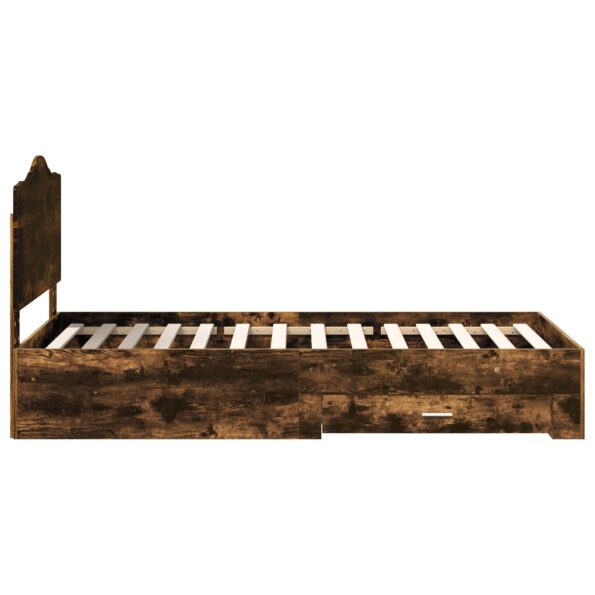 vidaXL Rám postele Dymová dub 100 x 200 cm Kompozitné drevo – Obrázok 8