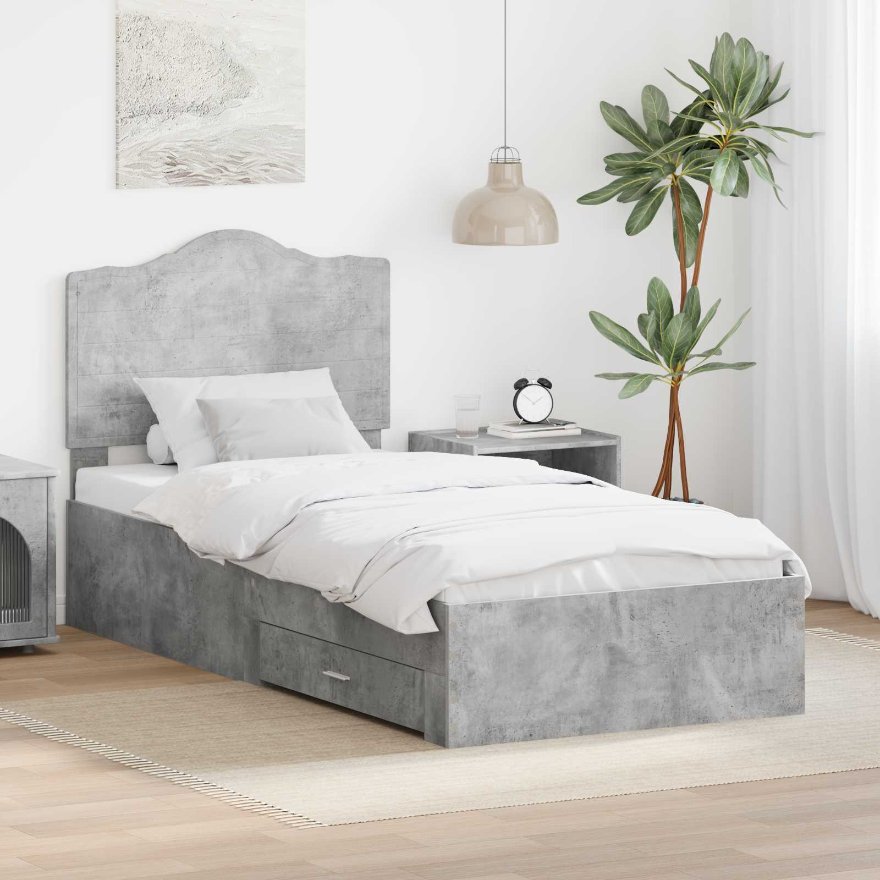 3413651_1.jpg vidaXL Rám postele Betónová šedá 90 x 200 cm Kompozitné drevo – Obrázok 1