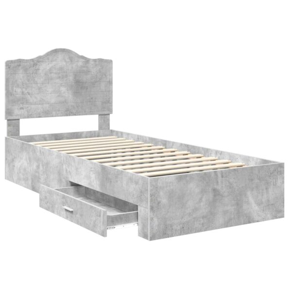vidaXL Rám postele Betónová šedá 90 x 200 cm Kompozitné drevo – Obrázok 5
