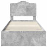 vidaXL Rám postele Betónová šedá 90 x 200 cm Kompozitné drevo – Obrázok 7
